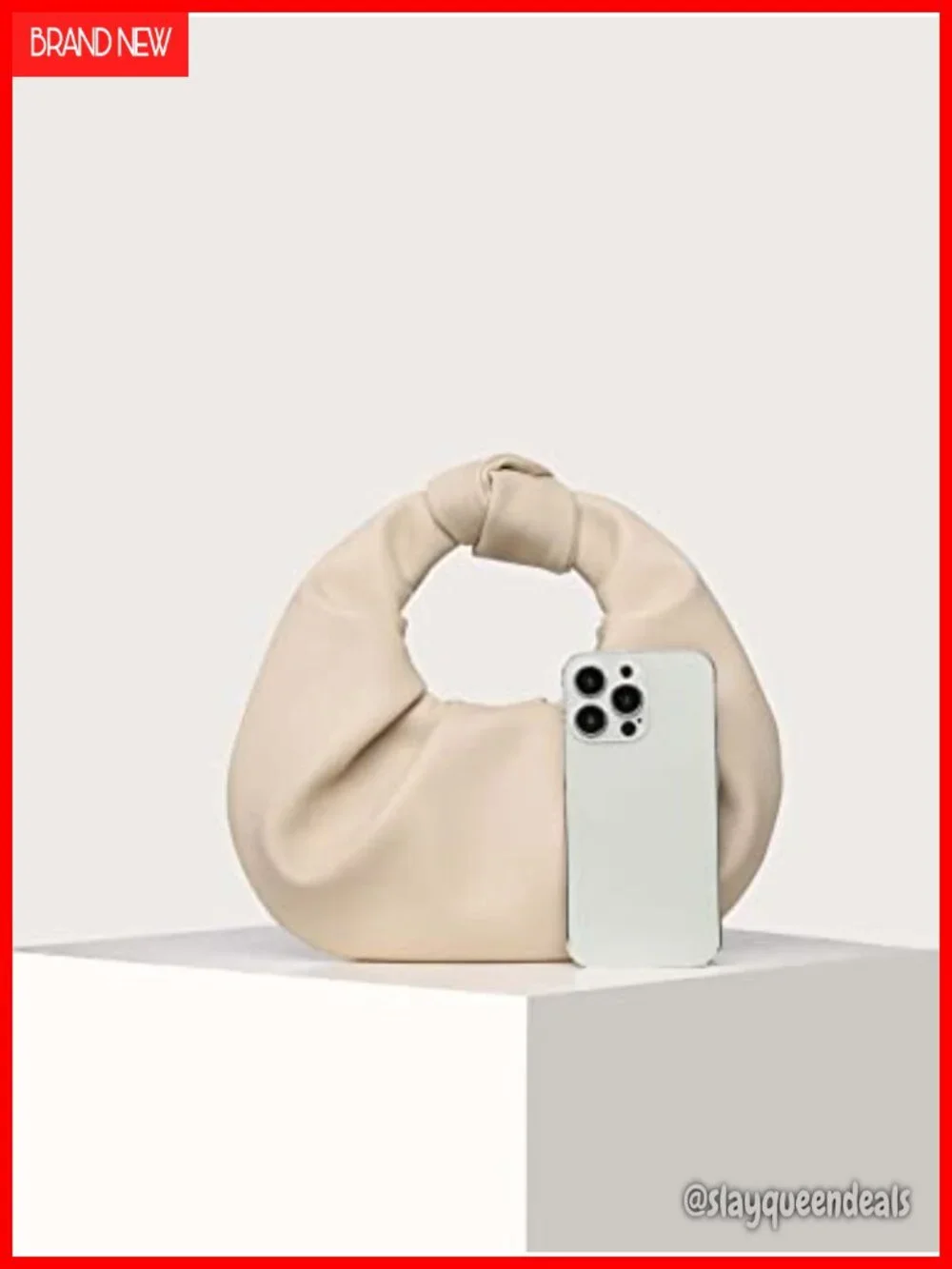 Faux Leather Small Hobo Handbag Evening Clutch Purse Ruched